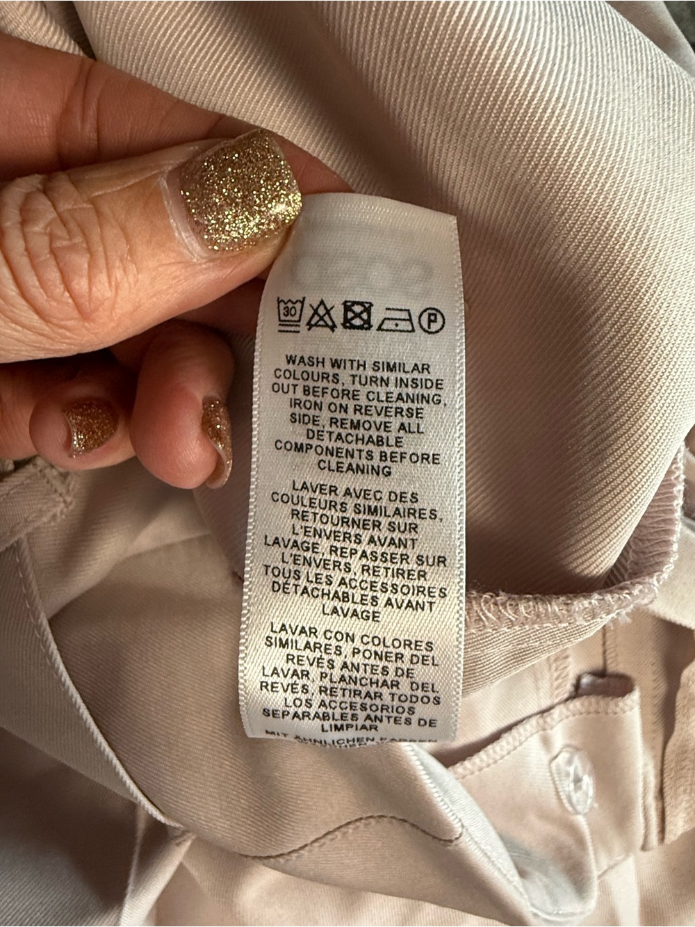 ASOS high-waisted paperbag waist wide-leg trouser cream Size 12 NWT - Picture 9 of 9